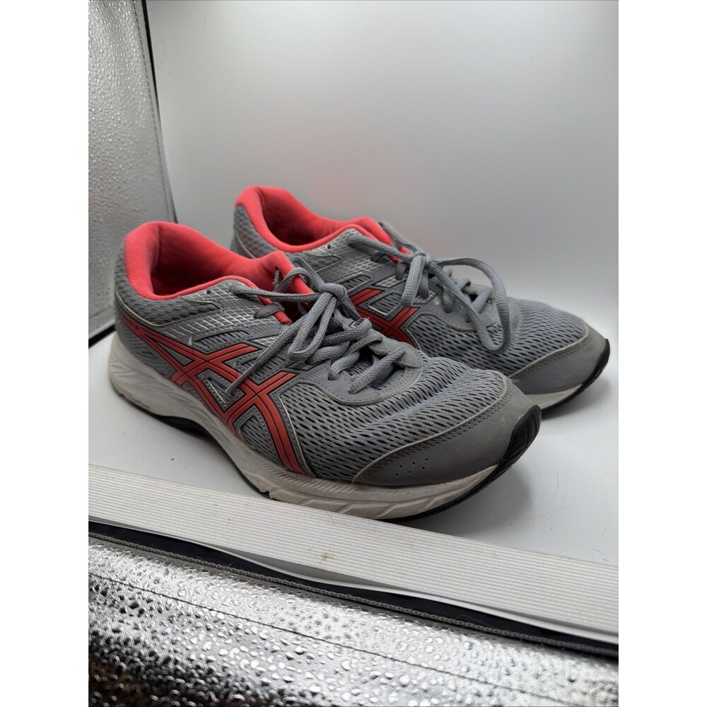 Women’s‎ ASICS Gel Running Shoes Grey Red Size 9.5 Good Condition